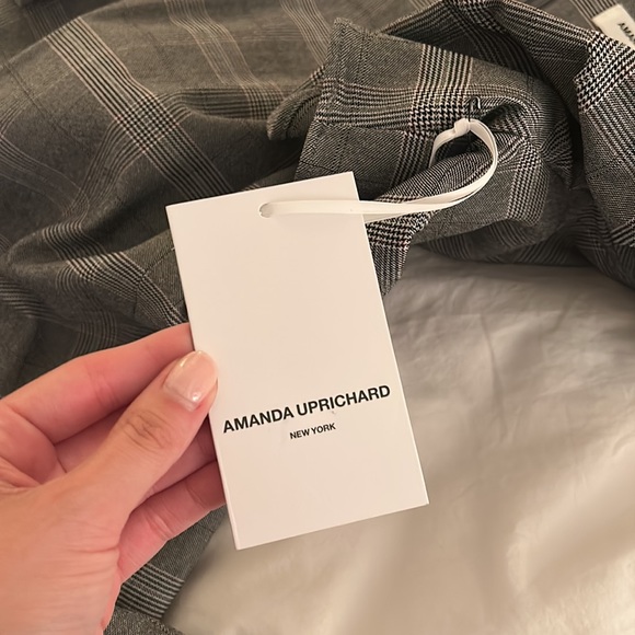 NWT Amanda Uprichard Plaid Dress with puff sleeve - Picture 5 of 5